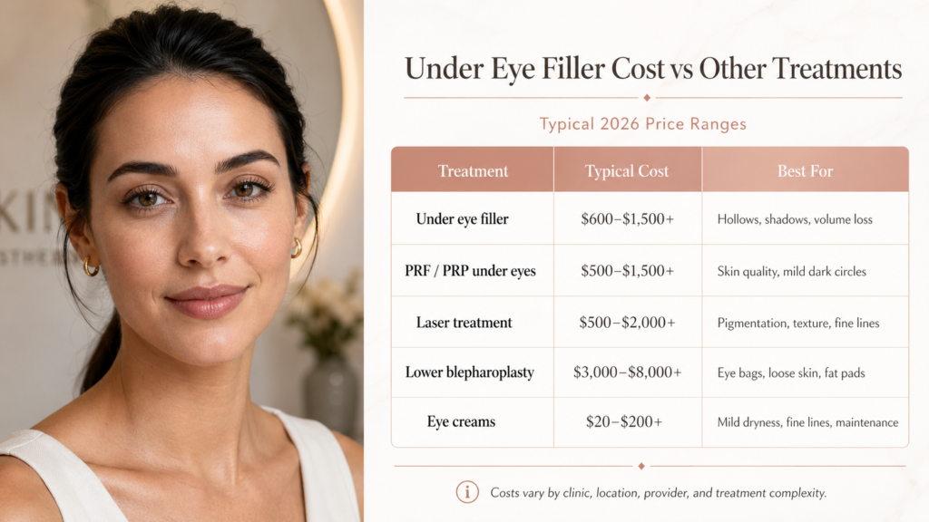 Under Eye Filler Cost vs Other Treatments in 2026