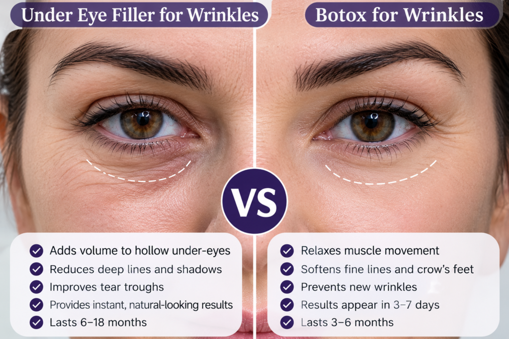 Under Eye Filler for Wrinkles vs. Botox for Wrinkles