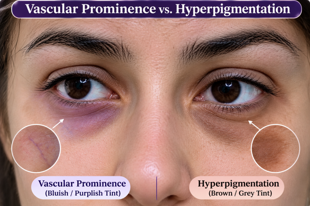 Vascular Prominence vs. Hyperpigmentation