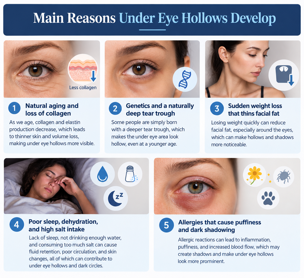 Main Reasons Under Eye Hollows Develop