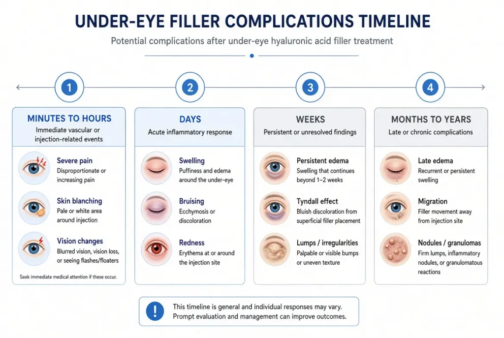 Under-Eye Filler Complications by Timeline