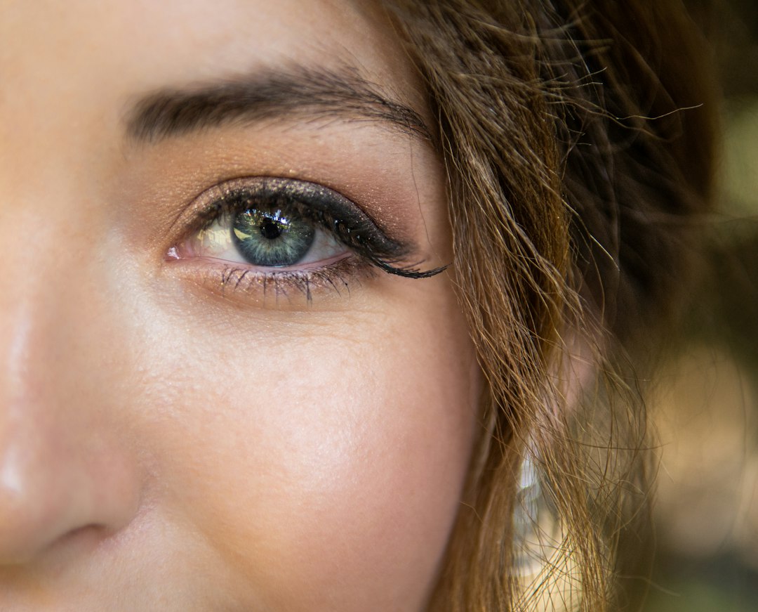 Natural portrait showing the eye and under-eye area in soft light